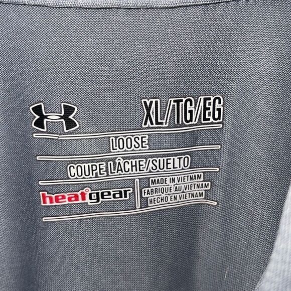 Under Armour Mens Loose Heat Gear Geometric ColdBlack Golf Polo Shirt Gray XL - Picture 6 of 7